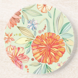 Dessous De Verre En Grès Motif avec des asters