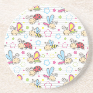 Dessous De Verre En Grès motif avec des insectes