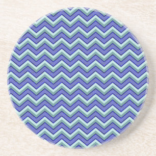 Dessous De Verre En Grès Motif Blue Sapphire Chevron