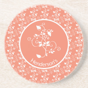 Dessous De Verre En Grès Motif Damas Ornat