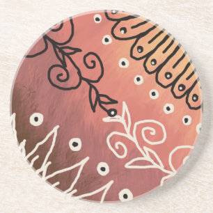 Dessous De Verre En Grès Motif d'art drôle rouge