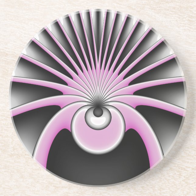 Dessous De Verre En Grès Motif d'art fractal Abstrait moderne (Devant)