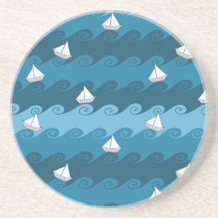 Dessous De Verre En Grès Motif de bateaux à papier