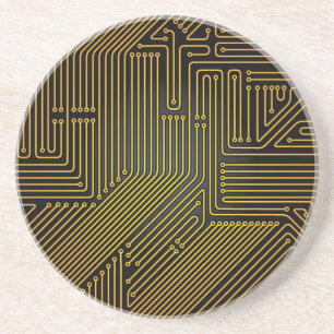 Dessous De Verre En Grès Motif de carte d'ordinateur