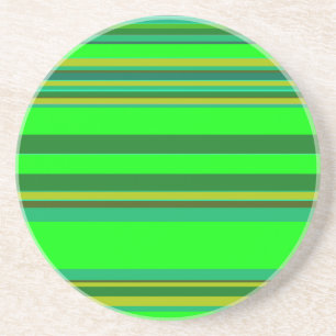 Dessous De Verre En Grès Motif de concepteur Customisé de bande verte color