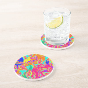 Dessous De Verre En Grès motif de couleur abstrait