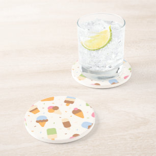 Dessous De Verre En Grès Motif de crème glacée, cône de crème glacée, Popsi