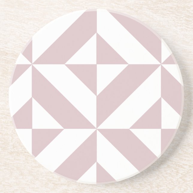 Dessous De Verre En Grès Motif de cube géométrique Mauve (Devant)