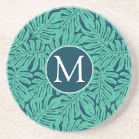 Motif de feuille tropicale Monstera | Monogramme