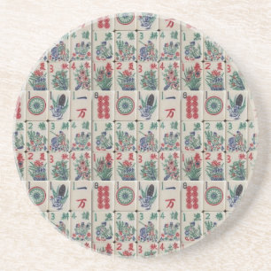 Dessous De Verre En Grès Motif de Mahjong Tiles