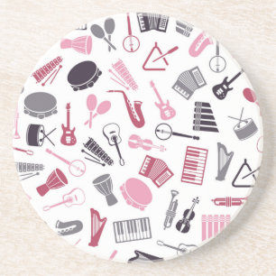 Dessous De Verre En Grès Motif de notes de musique