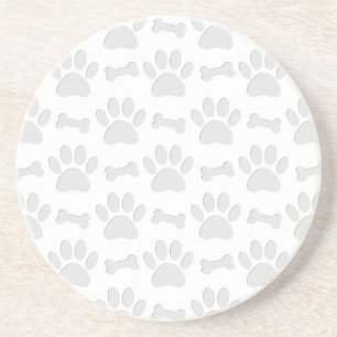 Dessous De Verre En Grès Motif De Pâtes Et De Bones De Chien Coupé En Papie