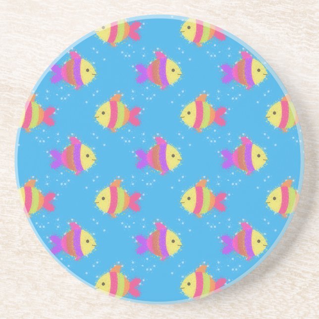 Dessous De Verre En Grès Motif de poissons (Devant)
