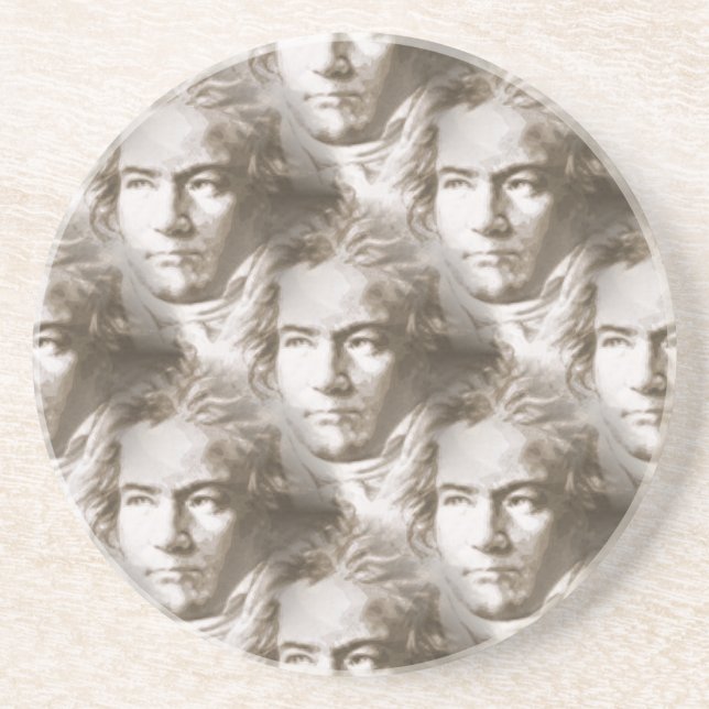 Dessous De Verre En Grès Motif de portrait Beethoven (Devant)