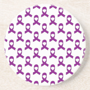 Dessous De Verre En Grès Motif de ruban violet