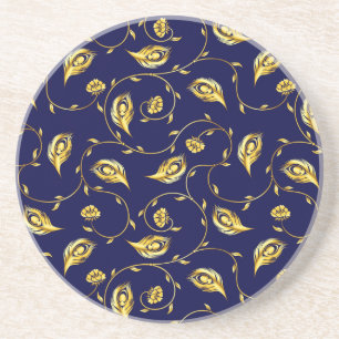 Dessous De Verre En Grès Motif de Sari de paon