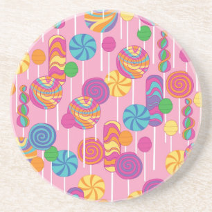 Dessous De Verre En Grès Motif de sucrerie de lucettes