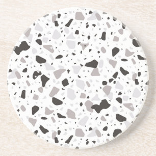 Dessous De Verre En Grès Motif de Terrazzo monochromatique