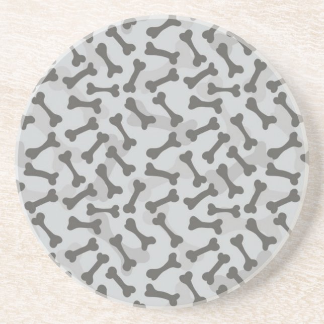 Dessous De Verre En Grès Motif de texture d'os à fond gris (Devant)
