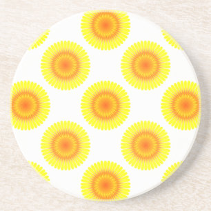 Dessous De Verre En Grès Motif de tournesol personnalisé