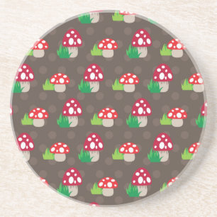 Dessous De Verre En Grès motif d'enfants de champignon