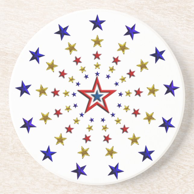 Dessous De Verre En Grès Motif des étoiles patriotiques (Devant)