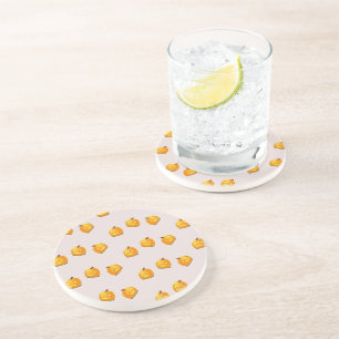 Dessous De Verre En Grès Motif en chef citrouille orange