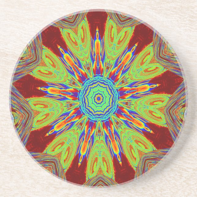 Dessous De Verre En Grès Motif ethnique d'Asie africaine (Devant)