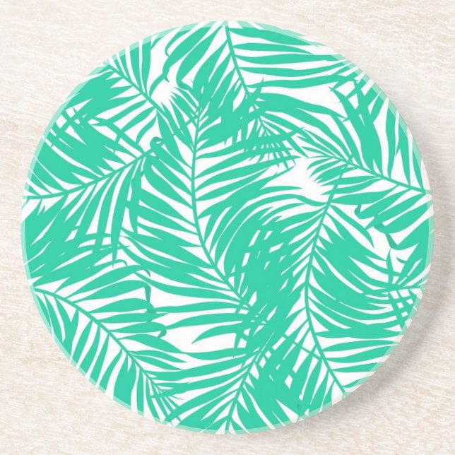 Dessous De Verre En Grès motif feuille (Devant)
