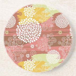 Dessous De Verre En Grès Motif floral 2