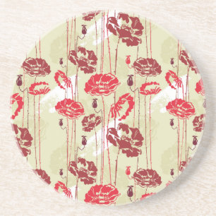 Dessous De Verre En Grès Motif floral 2 d'élégance abstraite