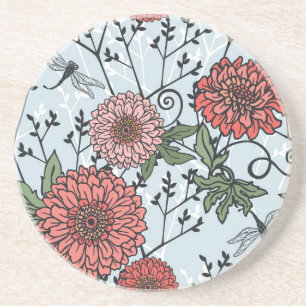 Dessous De Verre En Grès Motif floral 3