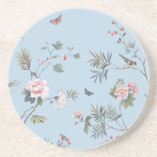 Dessous De Verre En Grès Motif floral antique bleu
