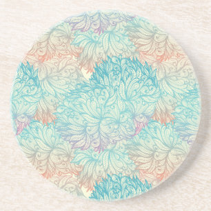 Dessous De Verre En Grès Motif floral multicolore de griffonnage