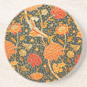 Dessous De Verre En Grès Motif floral vintage William Morris Cray
