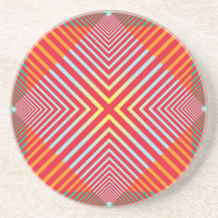 Dessous de verre en grès Motif géométrique
