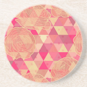 Dessous De Verre En Grès Motif géométrique de fleur