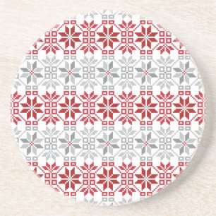 Dessous De Verre En Grès Motif géométrique du soleil du matin letton VIII