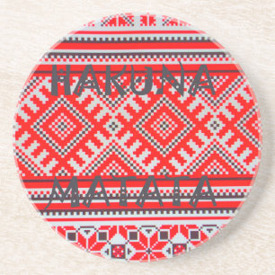 Dessous De Verre En Grès Motif géométrique sans fil Hakuna Matata