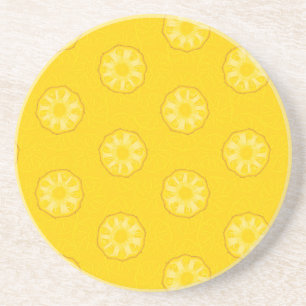 Dessous De Verre En Grès Motif jaune de tranches d'ananas