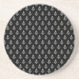 Dessous De Verre En Grès Motif maçonnique (noir)