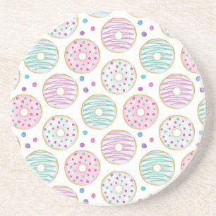 Dessous De Verre En Grès Motif mignon de beigne coloré