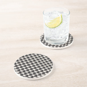 Dessous De Verre En Grès Motif noir blanc pied de poule