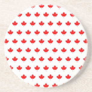 Dessous De Verre En Grès Motif Red Maple Leaf