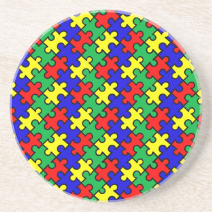 Dessous De Verre En Grès Motif sans couture de puzzle