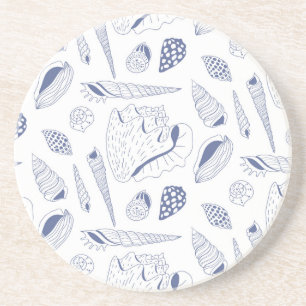 Dessous De Verre En Grès Motif sans joint avec coquillages