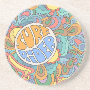 Dessous De Verre En Grès Motif Surf Rider