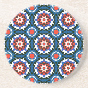 Dessous De Verre En Grès Motif Suzani aux ornements audacieux