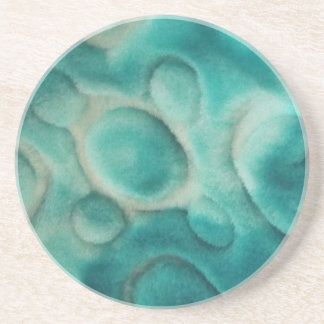 Dessous De Verre En Grès Motif tourbillonnante en beige turquoise et clair