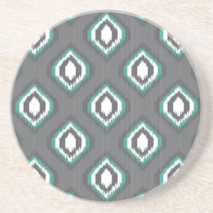 Dessous De Verre En Grès Motif tribal de rétro ikat géométrique